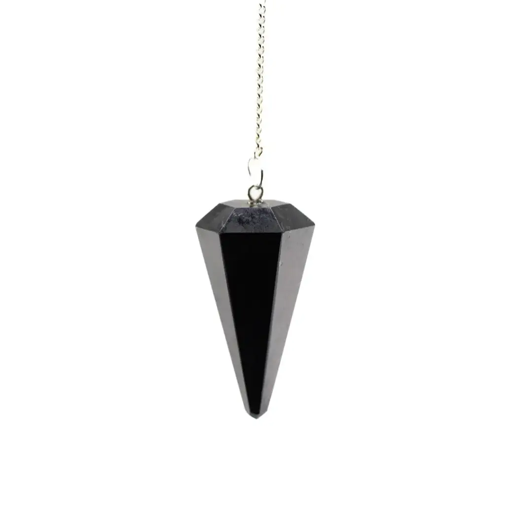 colgante de péndulo hexagonal de azabache