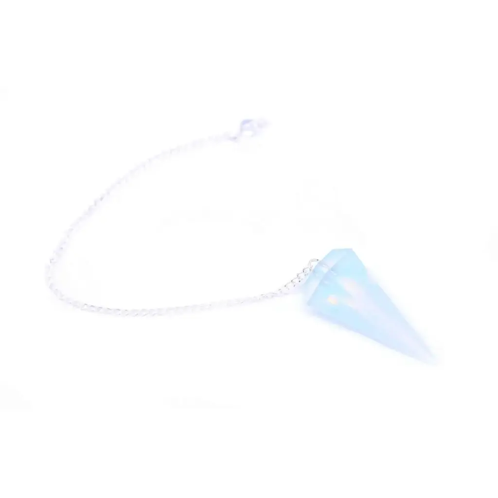 colgante de péndulo hexagonal de cristal azul