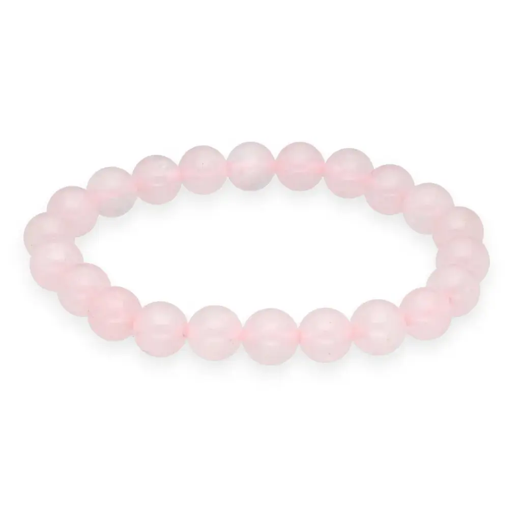 Pulsera piedra volcánica y cuarzo rosa