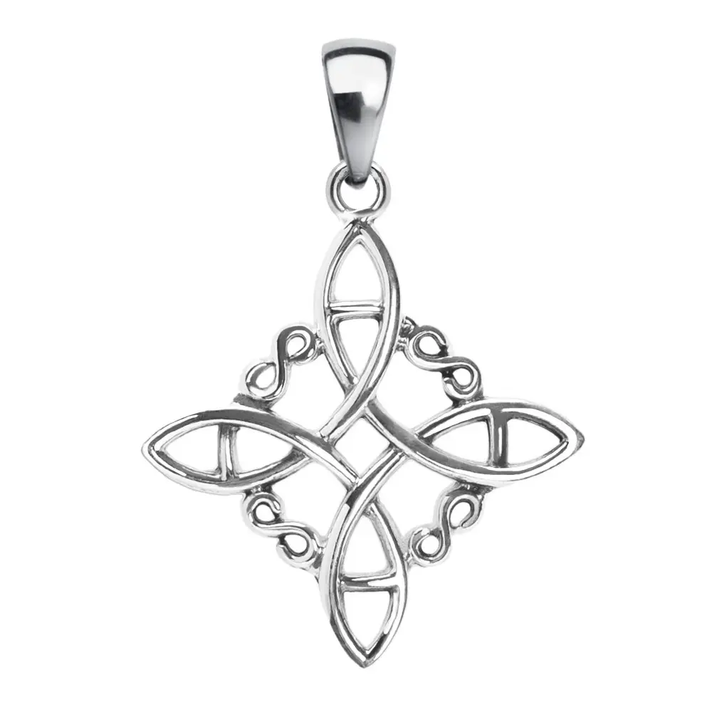 Colgante de plata, nudo de brujas, 20 mm