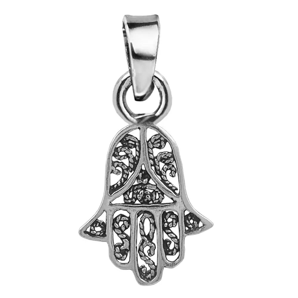 Colgante de plata mano de fatima 19 mm