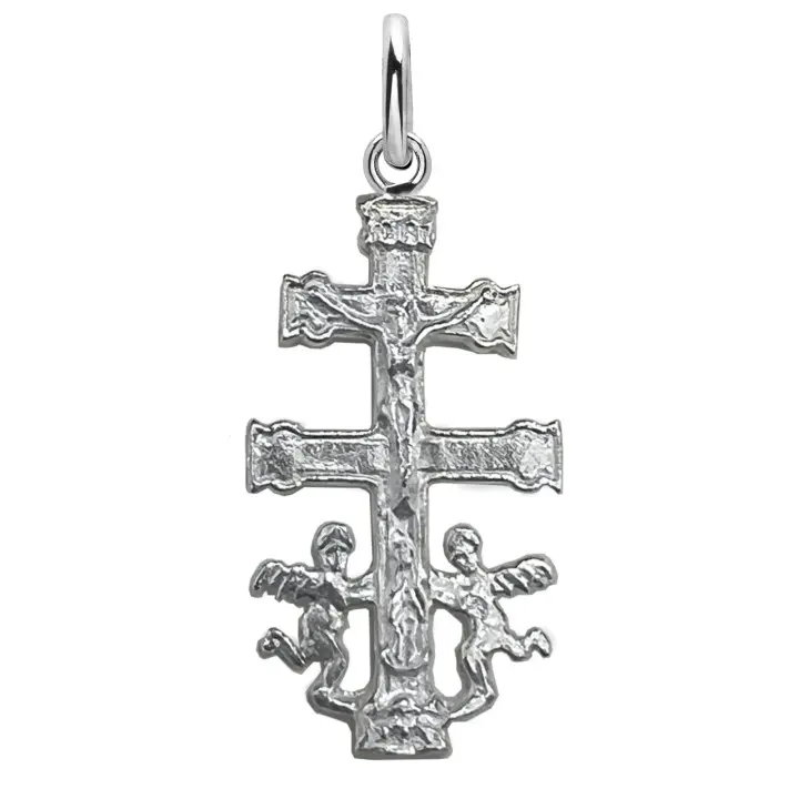 Colgante de plata cruz de caravaca 30 X 15 mm