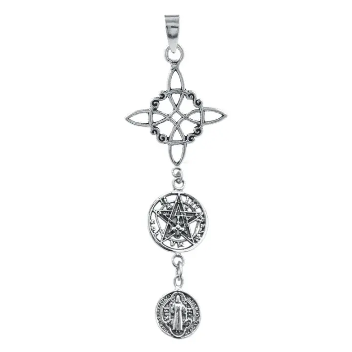 Colgante de plata triple proteccion