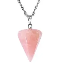 [10227] Colgante pendulo cuarzo rosa pequeño