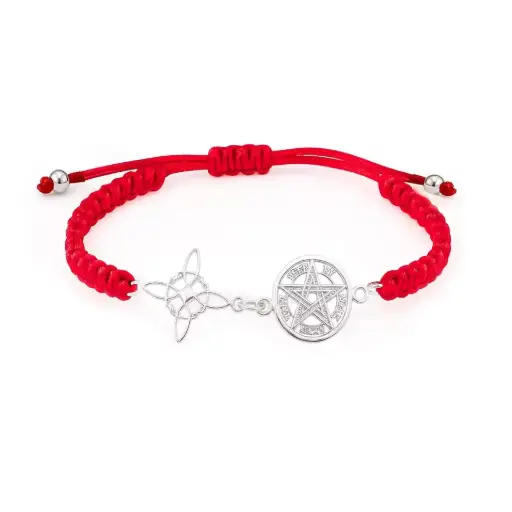 [0800622] Pulsera Macrame roja doble protección