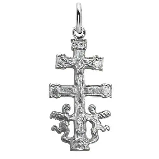 [1000565] Colgante de plata cruz de caravaca 30 X 15 mm