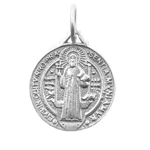 [1000916] Colgante de plata San Benito, 16 milímetros