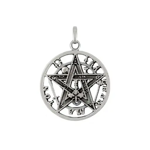 [1001111] Colgante plata tetragramaton, 13 mm