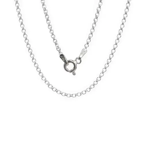 [2400151] Cadena de plata rolo curvo 0.30 x 40 cm  unidad