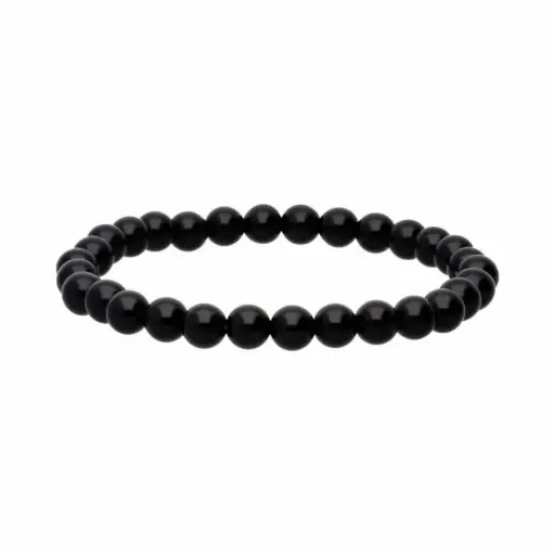 [03212] Pulsera Obsidiana negra 6mm