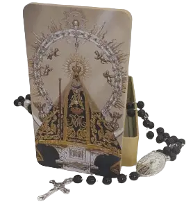 [280526] Rosario virgen en caja de metal